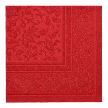 Serviettes "ROYAL Collection" pliage 1/4 40 cm x 40 cm bordeaux "Ornaments"