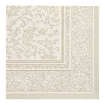 Serviettes "ROYAL Collection" pliage 1/4 40 cm x 40 cm champagne "Ornaments"