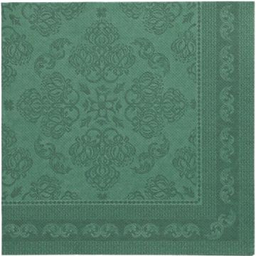 Serviettes "ROYAL Collection" pliage 1/4 40 cm x 40 cm vert foncé "Arabesque"