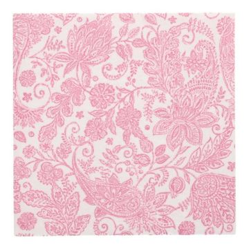 Serviettes "ROYAL Collection" pliage 1/4 40 cm x 40 cm Fuchsia "Paisley"