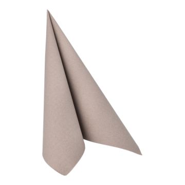 Serviettes "ROYAL Collection" pliage 1/4 40 cm x 40 cm gris avec d'emballage en papier