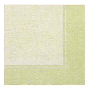 Serviettes "ROYAL Collection" pliage 1/4 40 cm x 40 cm vert clair "Linum"