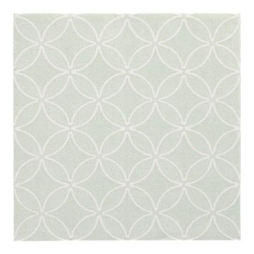 Serviettes "ROYAL Collection" pliage 1/4 40 cm x 40 cm vert jade "Circle Flowers"