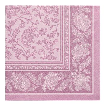 Serviettes "ROYAL Collection" pliage 1/4 40 cm x 40 cm violet "Ornaments"