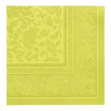 Serviettes "ROYAL Collection" pliage 1/4 40 cm x 40 cm vert anis "Ornaments"