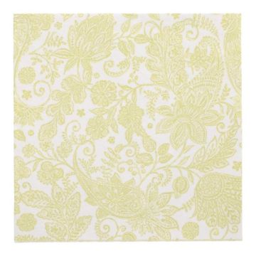 Serviettes "ROYAL Collection" pliage 1/4 40 cm x 40 cm vert anis "Paisley"