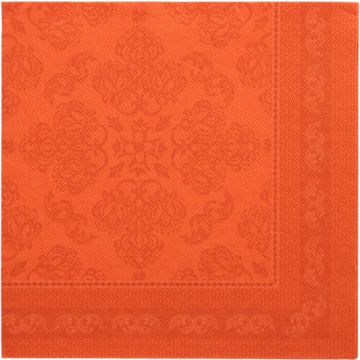 Serviettes "ROYAL Collection" pliage 1/4 40 cm x 40 cm nectarine "Arabesque"