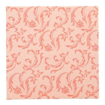 Serviettes "ROYAL Collection" pliage 1/4 40 cm x 40 cm nectarine "Damascato"