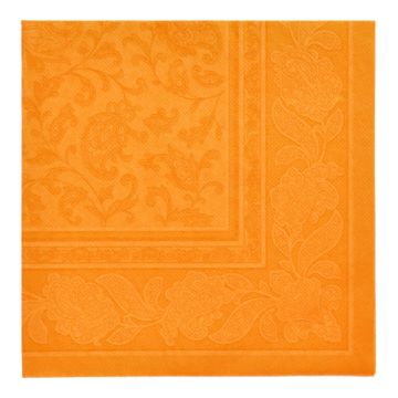 Serviettes "ROYAL Collection" pliage 1/4 40 cm x 40 cm orange "Ornaments"