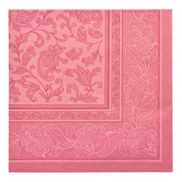 Serviettes "ROYAL Collection" pliage 1/4 40 cm x 40 cm rose "Ornaments"