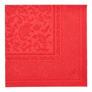 Serviettes "ROYAL Collection" pliage 1/4 40 cm x 40 cm rouge "Ornaments"