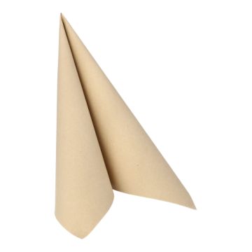 Serviettes "ROYAL Collection" pliage 1/4 40 cm x 40 cm sable avec d'emballage en papier