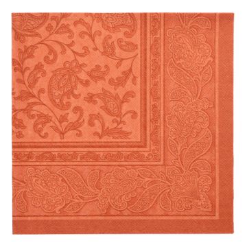 Serviettes "ROYAL Collection" pliage 1/4, 40 cm x 40 cm, terracotta "Ornaments"