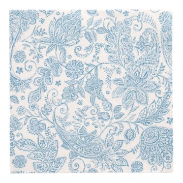 Serviettes "ROYAL Collection" pliage 1/4 40 cm x 40 cm bleu "Paisley"