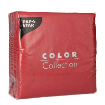 Serviettes, 1 couche pliage 1/4 33 cm x 33 cm bordeaux