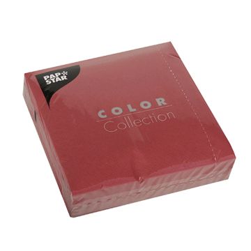 Serviettes, 3 couches pliage 1/4 33 cm x 33 cm bordeaux