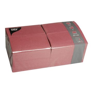 Serviettes, 3 plis pliage 1/8 33 cm x 33 cm bordeaux