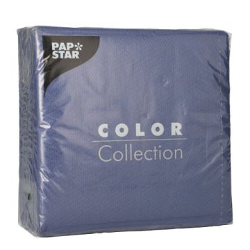 Serviettes, 1 couche pliage 1/4 33 cm x 33 cm bleu foncé