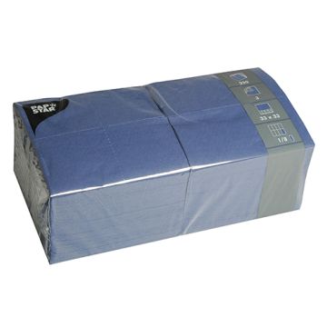 Serviettes, 3 plis pliage 1/8 33 cm x 33 cm bleu foncé
