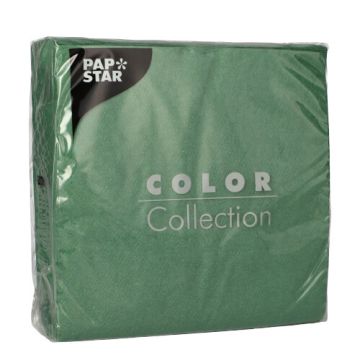 Serviettes, 1 couche pliage 1/4 33 cm x 33 cm vert foncé