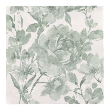 Serviettes "ROYAL Collection" pliage 1/4 40 cm x 40 cm vert foncé "Rose"