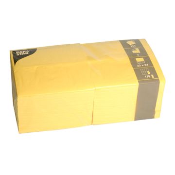 Serviettes, 3 plis pliage 1/8 33 cm x 33 cm jaune