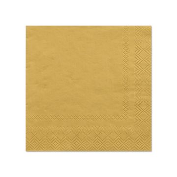 Serviettes, 3 plis pliage 1/4 25 cm x 25 cm or