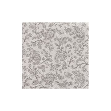 Serviettes "ROYAL Collection" pliage 1/4 25 cm x 25 cm gris "Ornaments"