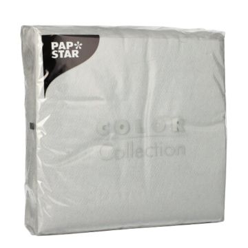 Serviettes, 1 couche pliage 1/4 33 cm x 33 cm gris clair