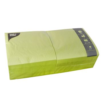 Serviettes, 3 plis pliage 1/4 40 cm x 40 cm vert anis