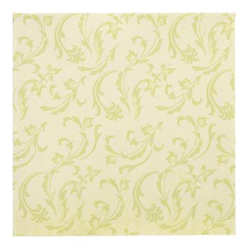 Serviettes "ROYAL Collection" pliage 1/4 40 cm x 40 cm vert anis "Damascato"