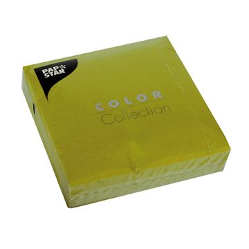 Serviettes, 3 couches pliage 1/4 33 cm x 33 cm vert olive