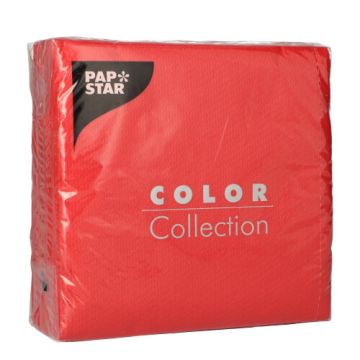 Serviettes, 1 couche pliage 1/4 33 cm x 33 cm rouge