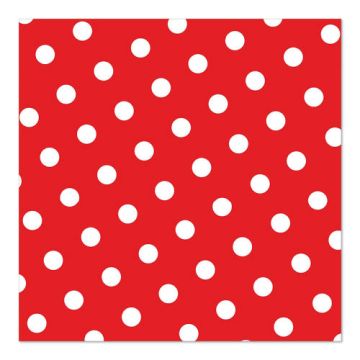 Serviettes, 3 plis pliage 1/4 33 cm x 33 cm rouge "Dots"