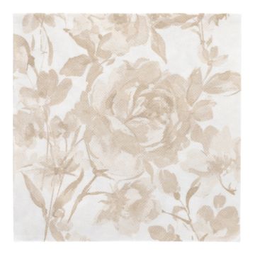 Serviettes "ROYAL Collection" pliage 1/4 40 cm x 40 cm sable "Rose"