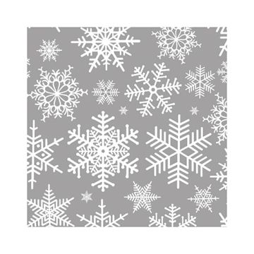 Serviettes, 3 plis pliage 1/4 25 cm x 25 cm argent "Snöstjärnor"