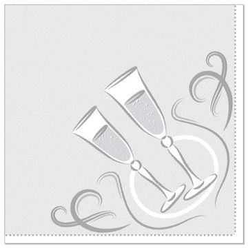 Serviettes "ROYAL Collection" pliage 1/4, 40 cm x 40 cm argent "Festive Moments"