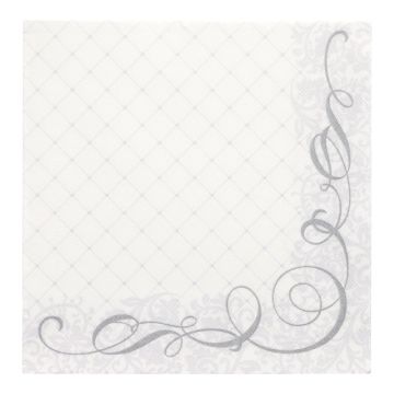 Serviettes "ROYAL Collection" pliage 1/4  40 cm x 40 cm argent "Megan"