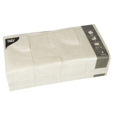 Serviettes, 3 plis pliage 1/8 40 cm x 40 cm blanc