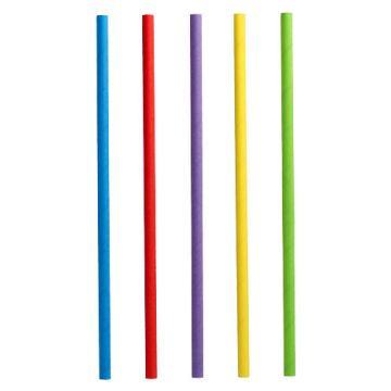 Pailles pour shakes, papier Ø 8 mm · 25 cm couleurs assorties