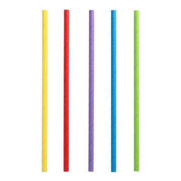 Pailles pour shakes, papier Ø 8 mm · 25 cm couleurs assorties