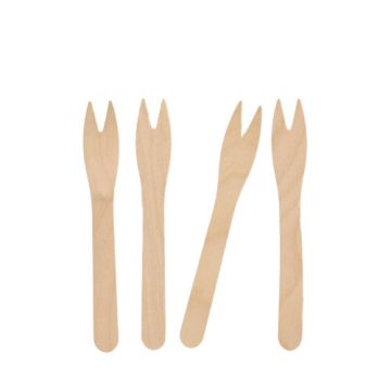 Fourchette snack en bois "pure" 12,1 cm