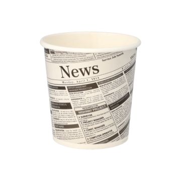 Snack - Boîtes, carton "To Go" rond 470 ml Ø 9,9 cm · 9,9 cm "Newsprint"