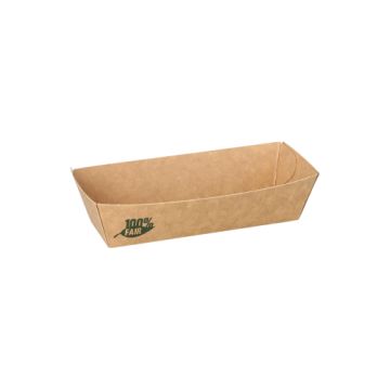 Barquettes snack, carton "pure" 5 cm x 12 cm marron "100% Fair"