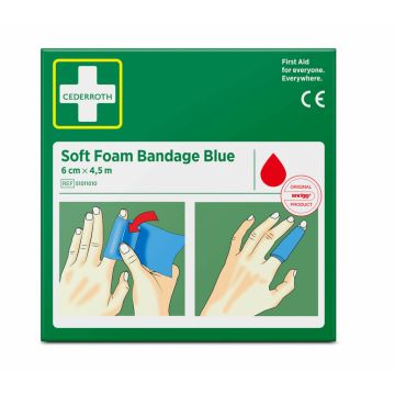 "Cederroth" Bandage en mousse souple 4,5 m x 6 cm bleu