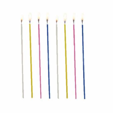 Bougies spaghetti Ø 3 mm · 16,5 cm couleurs assorties
