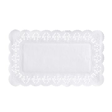 Dentelle, papier rectangulaire 30 cm x 18 cm blanc
