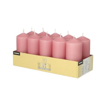 Bougies cylindriques Ø 40 mm · 90 mm rose foncé