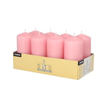 Bougies cylindriques Ø 50 mm · 100 mm rose foncé