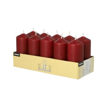 Bougies cylindriques Ø 40 mm · 90 mm bordeaux